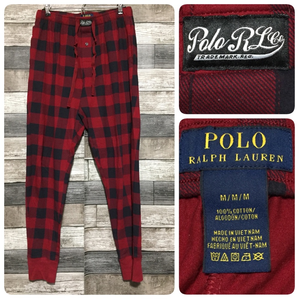 Polo Ralph Lauren Buffalo Plaid Lounge Pajama Pants Men’s M Red (Inseam 28)